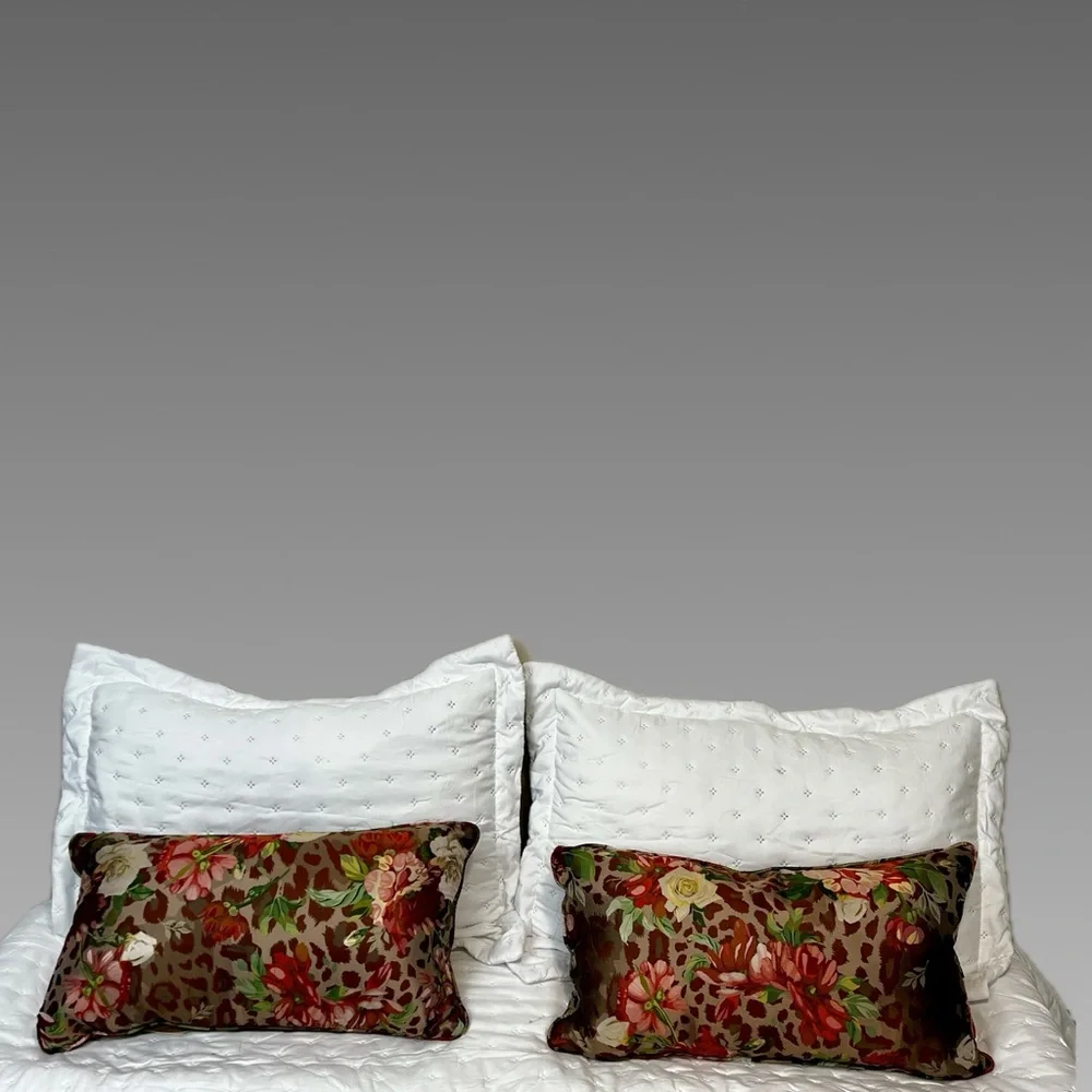 Callisto Home Maximalist Floral Print Decorative Rectangular Lumbar Pillow 14x24